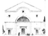 A reconstruction of Capernaum`s ancient synagogue. The sculptured splendour of the imported white limestone must have made the edifice particularly impressive in a region of black basalt.